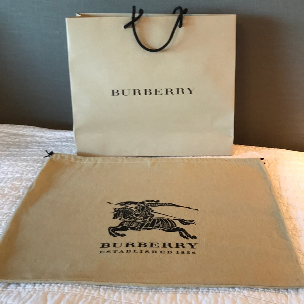 Burberry dust bag and shopping bag